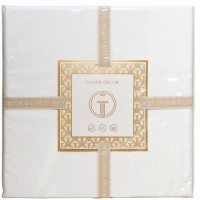 Простыня на резинке тенсель белая 180*200*30 (TT-00015792)