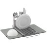 Коврик для сушки посуды с полкой для раковины udry 51х17х57 см, темно-серый (71397)
