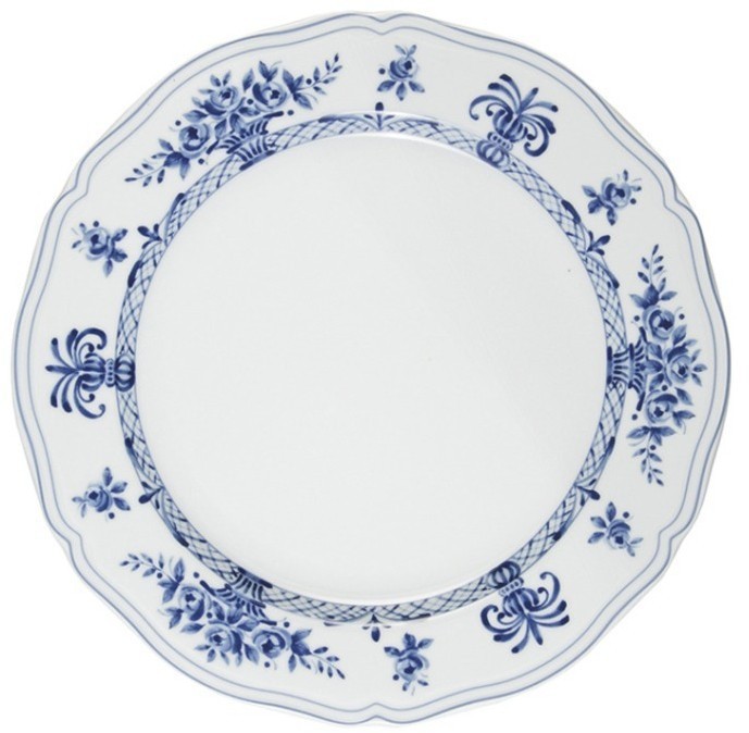 Тарелка LANT032BL003265СНЯТО, 26,5 см, фарфор, white, blue, LE COQ