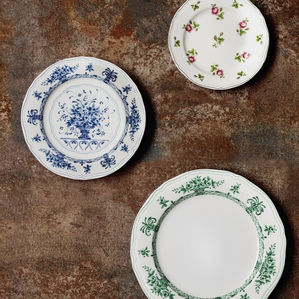 Тарелка LANT032BL003265СНЯТО, 26,5 см, фарфор, white, blue, LE COQ