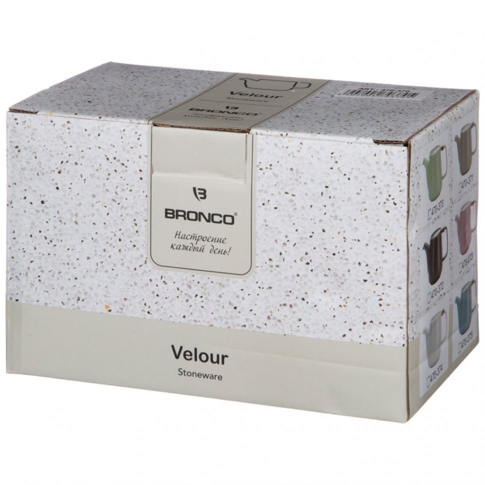 Чайник с металл.ситом и крышкой "velour" 500мл, 19*8,5*10см, голубой Bronco (470-375)