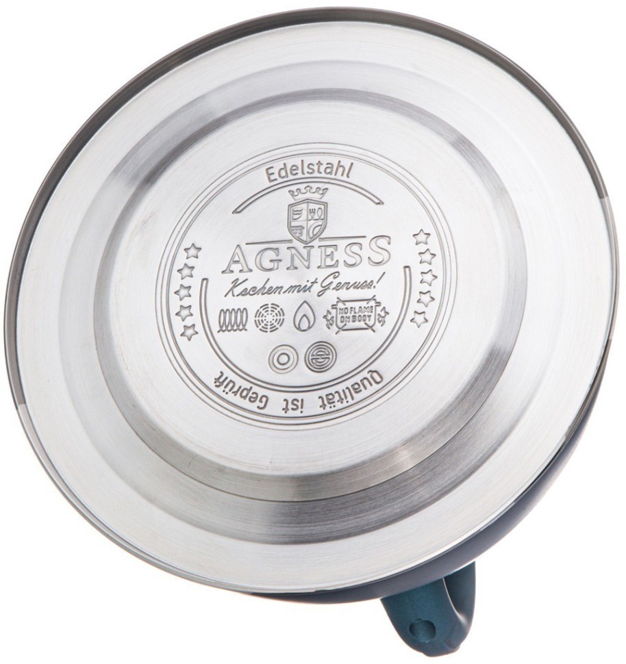 Чайник agness со свистком, серия тюдор, 3,0 л термоаккумулирующее дно, индукция (908-071)