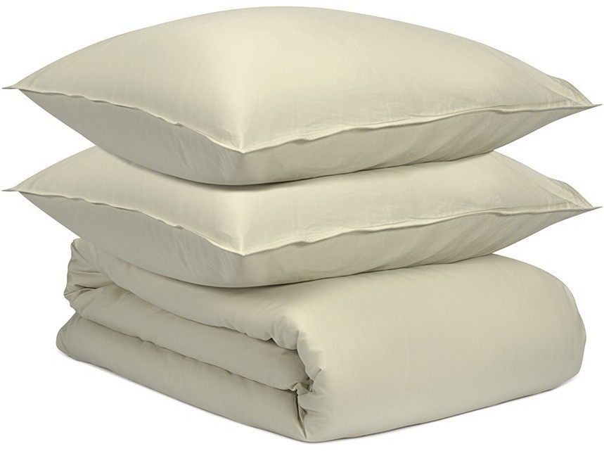 Комплект постельного белья из сатина серо-бежевого цвета с брашинг-эффектом из коллекции essential, 150х200 см (76083)