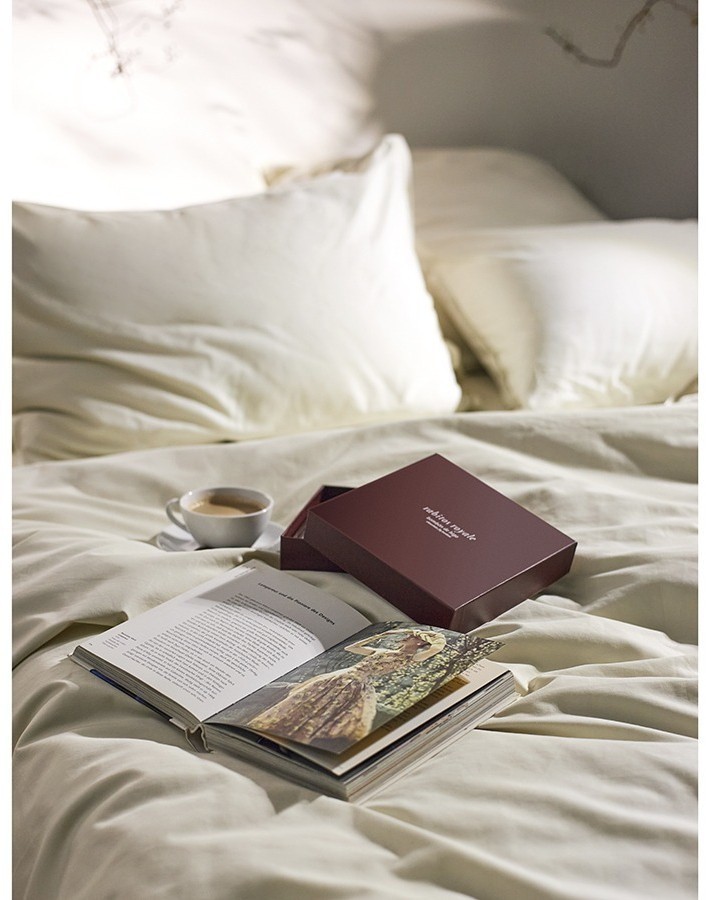 Комплект постельного белья из сатина серо-бежевого цвета с брашинг-эффектом из коллекции essential, 150х200 см (76083)