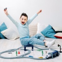 Железная дорога игрушка &quot;Мой город, 70 предметов&quot;, на батарейках (G201-012)