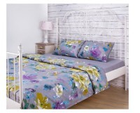 Кпб1,5 спальный&quot;цветы&quot; под 150*215 -1шт.пр180*220 -1шт, нав70*70-2шт SANTALINO (984-709)