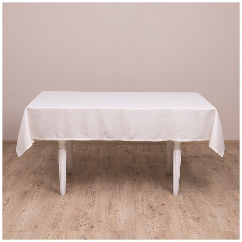 Скатерть органза золото  140х140см евроуголок 100% полиэстер Lefard (850-909-1)