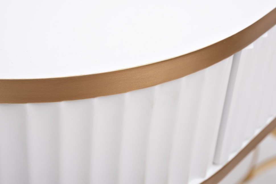 Консоль с 1 ящиком белая/металл золото 100*40*78см (TT-00010513)