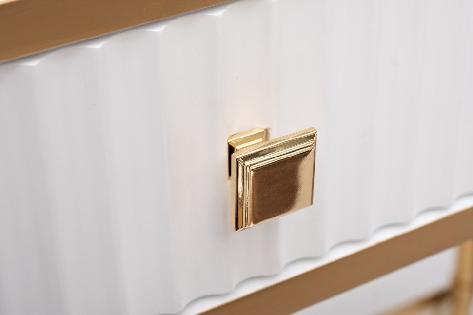 Консоль с 1 ящиком белая/металл золото 100*40*78см (TT-00010513)