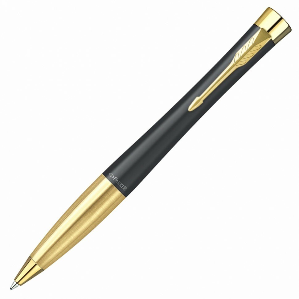 Ручка шариковая Parker "Urban Twist Black GT", черный, позолоченные детали, синяя, 143930 (89449)