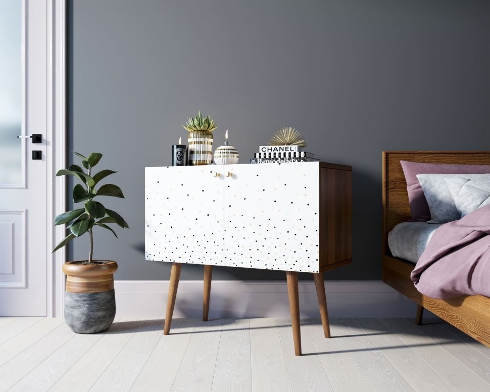 Комод на высоких ножках Berber малый принт 15 арт BB13/Print_15-ET