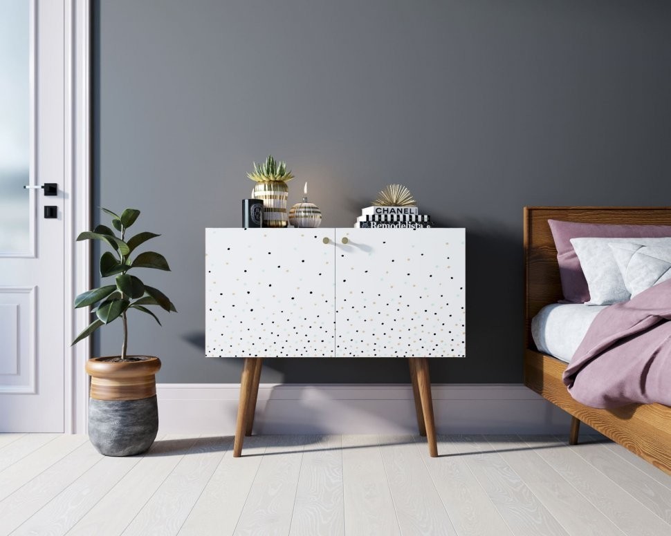 Комод на высоких ножках Berber малый принт 15 арт BB13/Print_15-ET