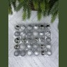 Набор пластиковых шаров ø 7 см 60 шт. серебро в прозрачной упаковке (86021)