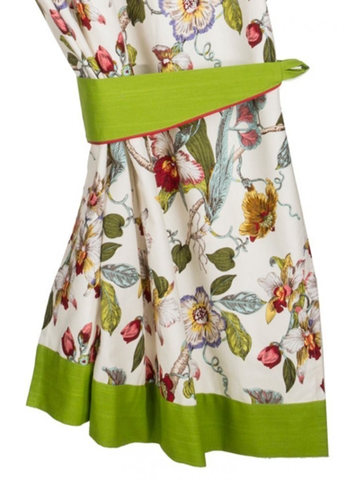 Штора кухонная с подхватами 98*171 см. из 2шт "парадиз" 100% х/б,белый SANTALINO (850-819-1)