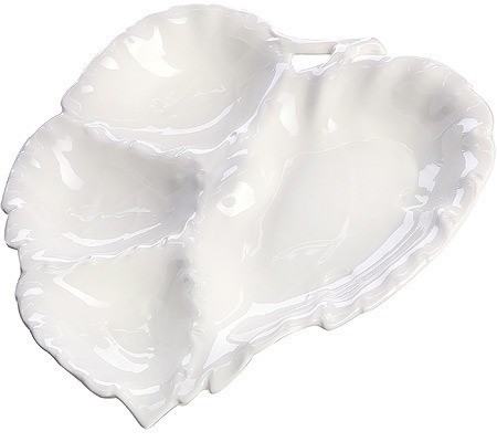 Менажница 4 отдел.,"Листок", фарфор LR (60015)