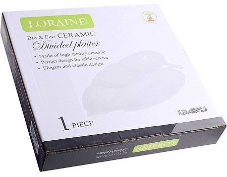 Менажница 4 отдел.,"Листок", фарфор LR (60015)