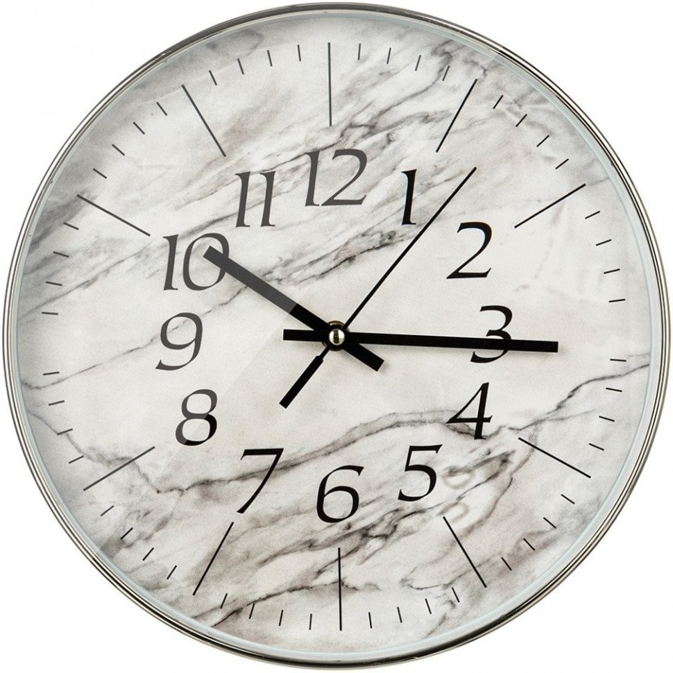 Часы настенные "marble" цвет:белый 30,5*30,5*4,5 см Lefard (220-489)