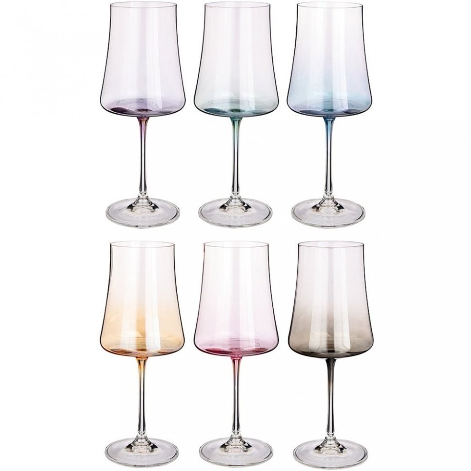 Набор бокалов для вина из 6шт "xtra colors" 460ml Crystalex (674-850)