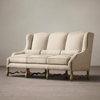 Диван Монсеньор VT10777-A1-A21115A2, каркас массив дуба, обивка лен, Cream, RESTORATION HARDWARE