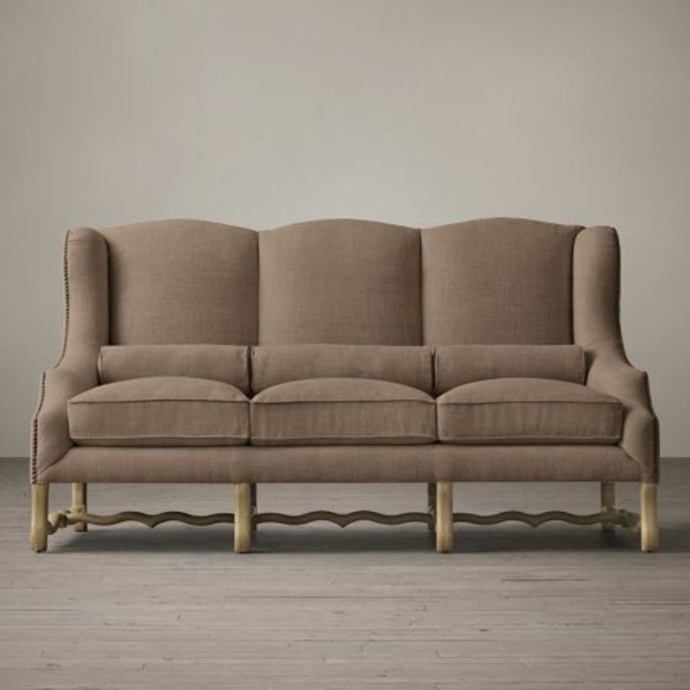 Диван Монсеньор VT10777-A1-A21115A2, каркас массив дуба, обивка лен, Cream, RESTORATION HARDWARE