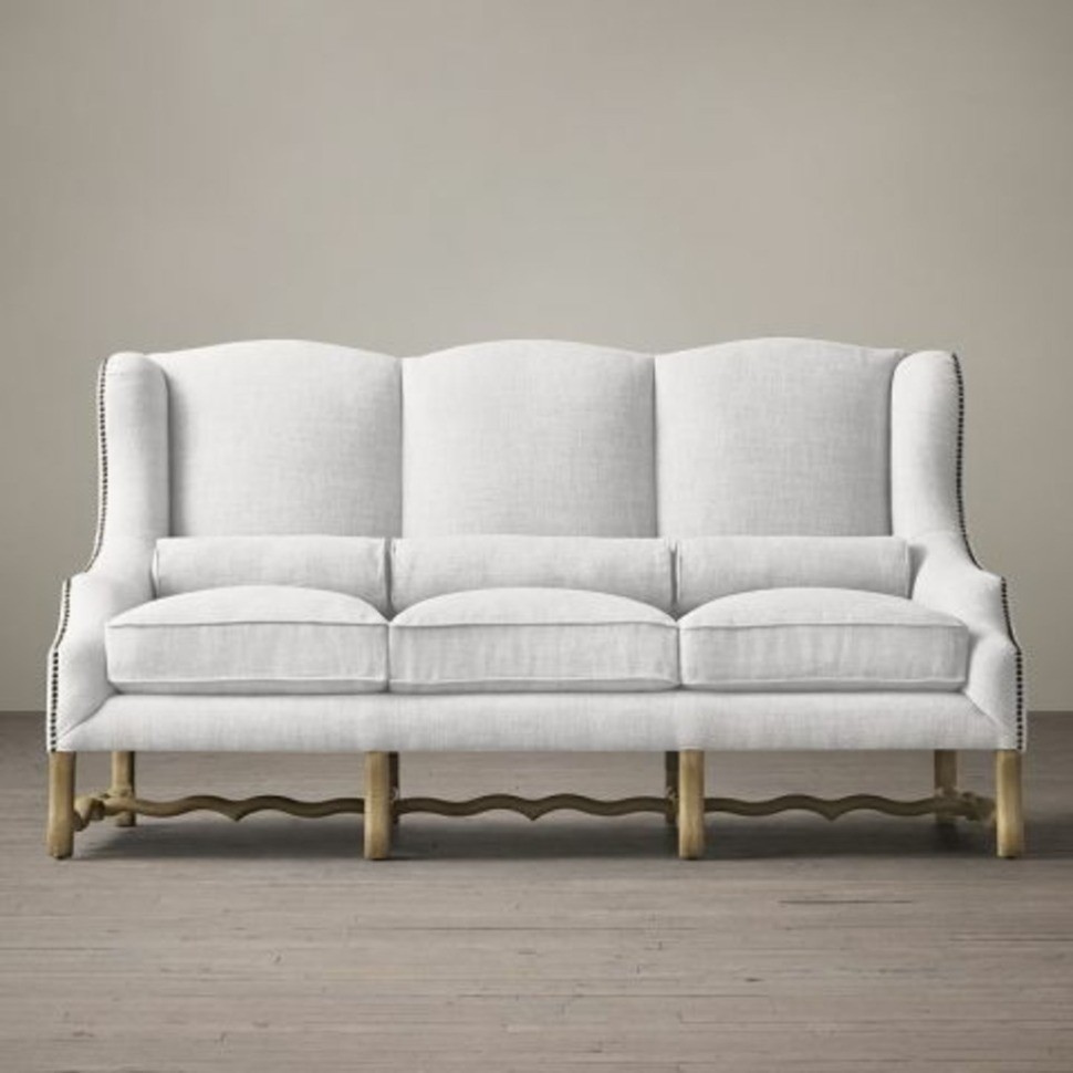 Диван Монсеньор VT10777-A1-A21115A2, каркас массив дуба, обивка лен, Cream, RESTORATION HARDWARE