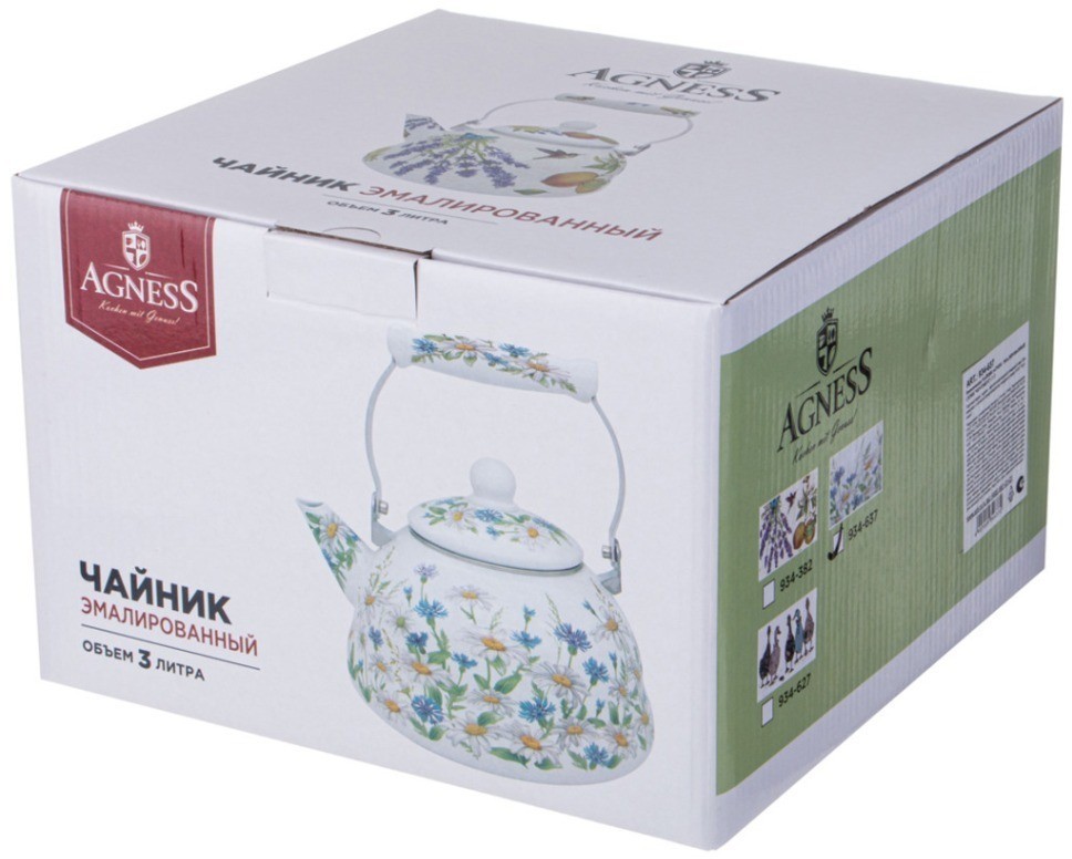 Чайник agness  эмалированный серия "sentiment", 3 л (934-637)