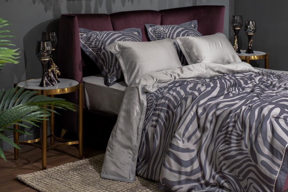 Простыня на резинке тенсель серая 180*200*30 (TT-00011341)