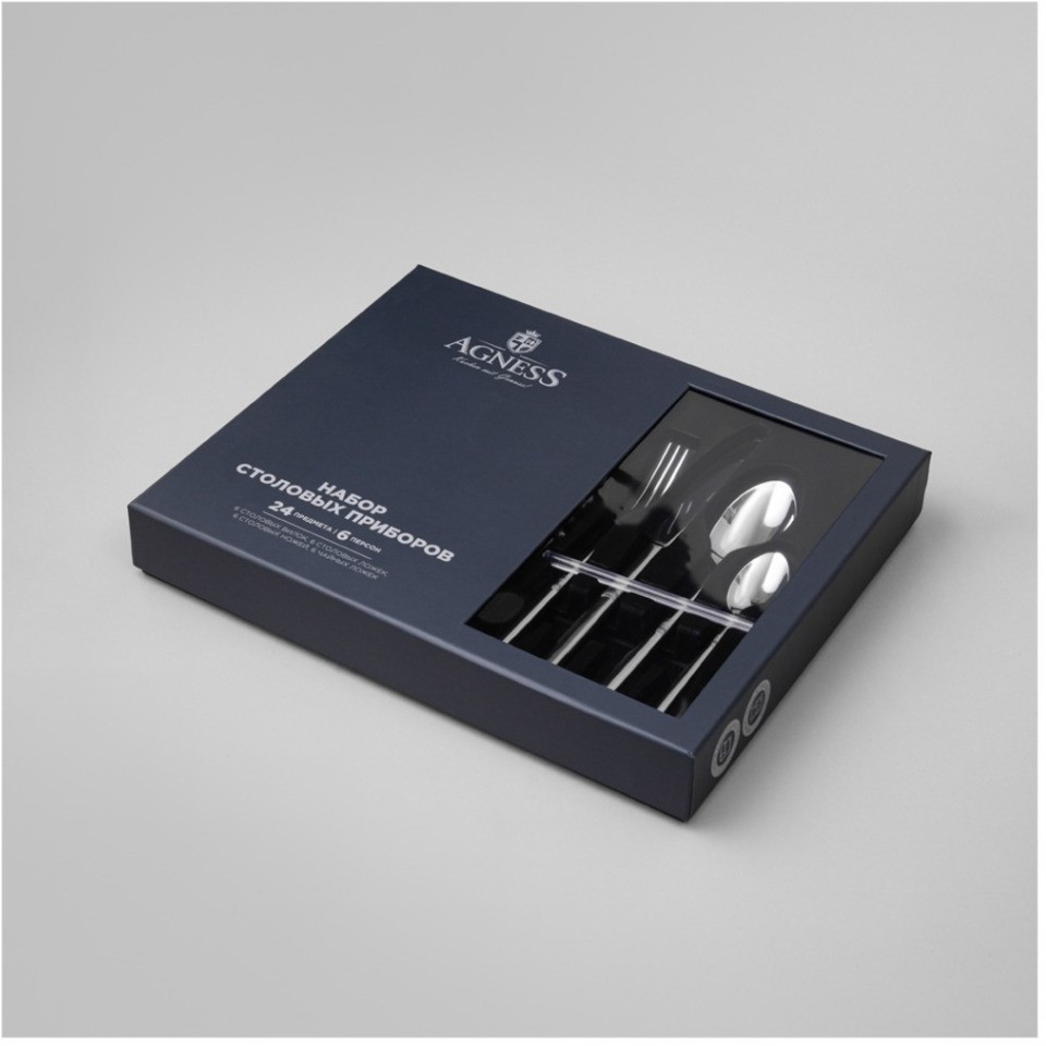 Набор столовых приборов gloria agness 24 пр., сталь 18/10 (1000-019)