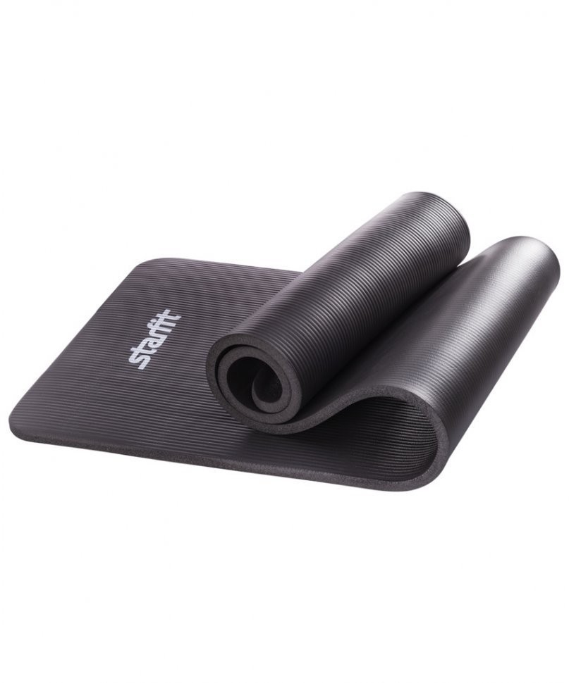 Коврик для йоги FM-301, NBR, 183x61x1,5 см, черный (129920)