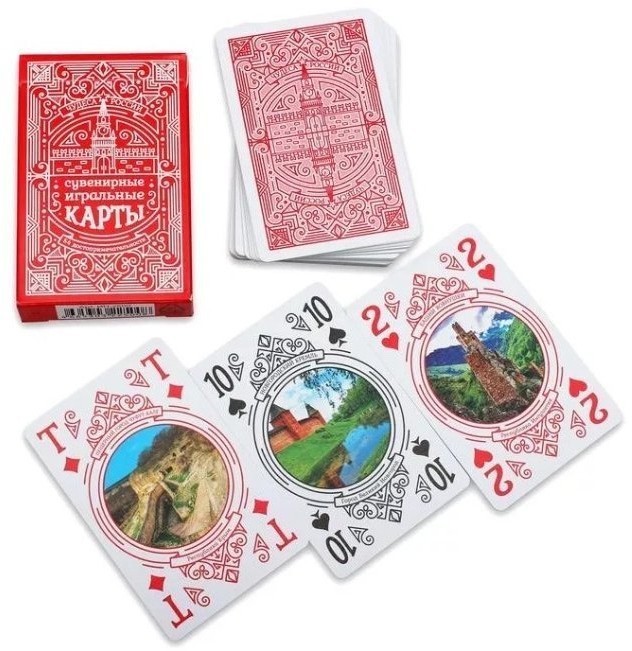 Сувенирные игральные карты серия "Чудеса России" 54 шт/колода (44870)