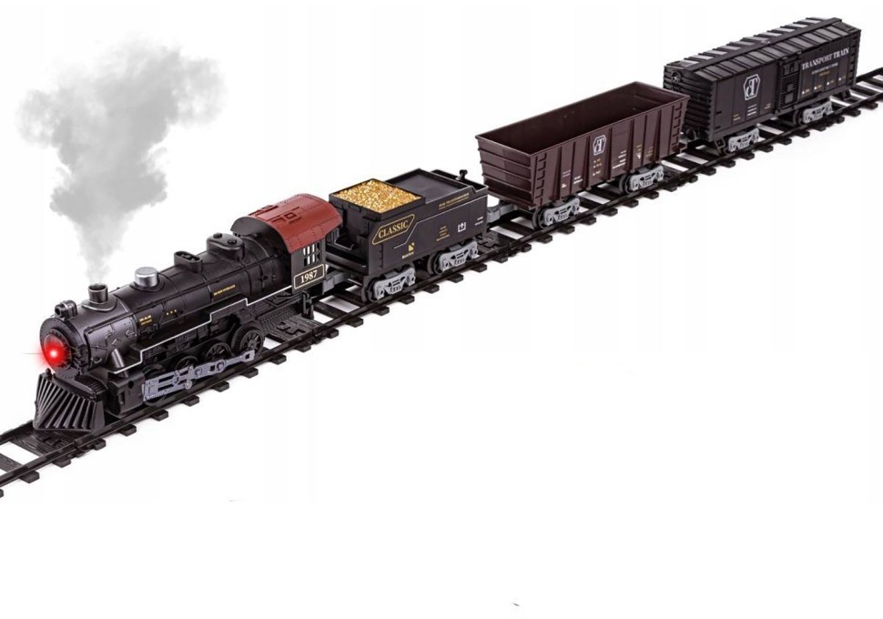 Детская железная дорога Fenfa с паром, свет, звук (1613D)