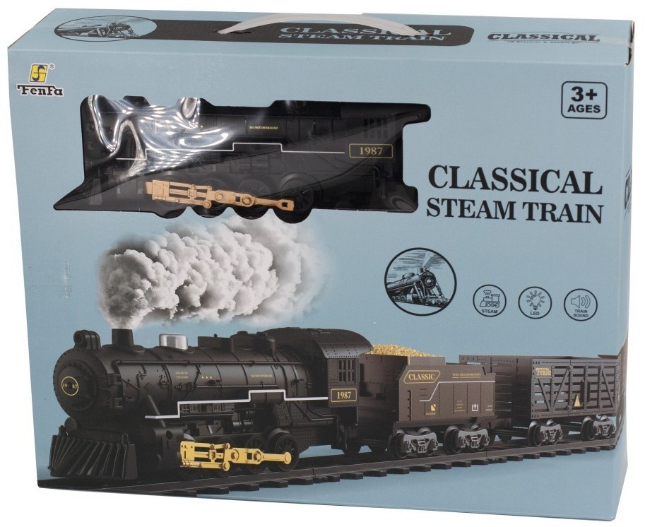 Детская железная дорога Fenfa с паром, свет, звук (1613D)