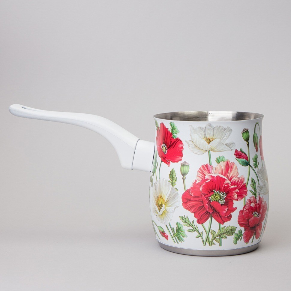 Турка agness "белые маки" 680 мл мал=12шт (916-439)