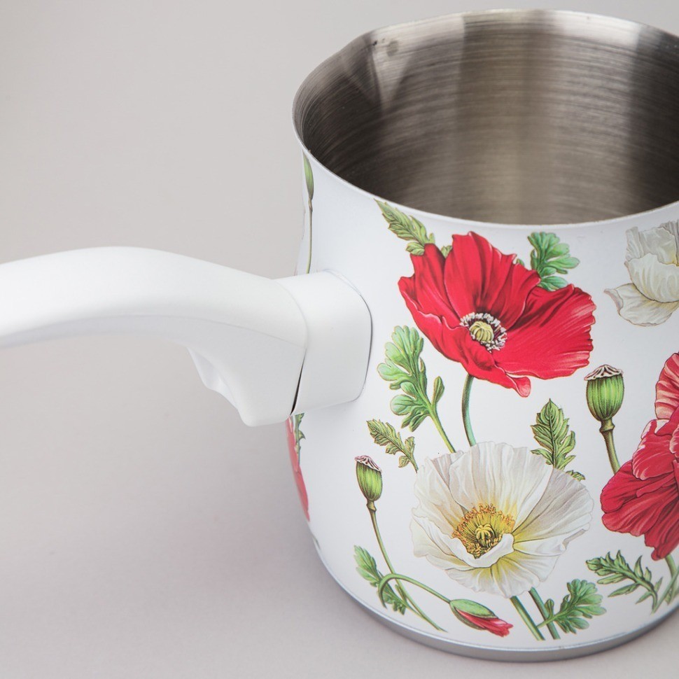 Турка agness "белые маки" 680 мл мал=12шт (916-439)