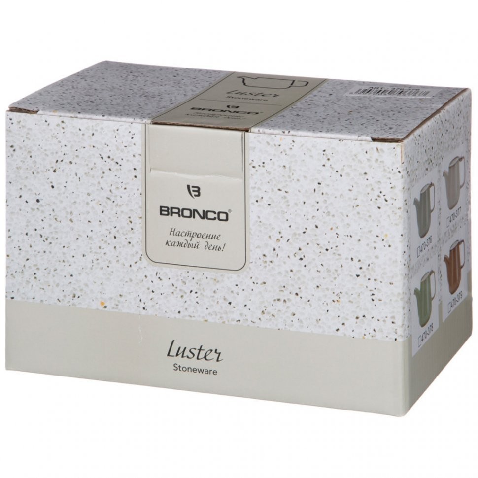 Чайник с металл.ситом и крышкой "luster" 500мл, 19*8,5*10см, светло-серый Bronco (470-377)