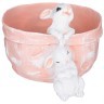 Кашпо декоративное/органайзер "кролики в лукошке", 15*17*20см, цвет: розовый Lefard (169-809)