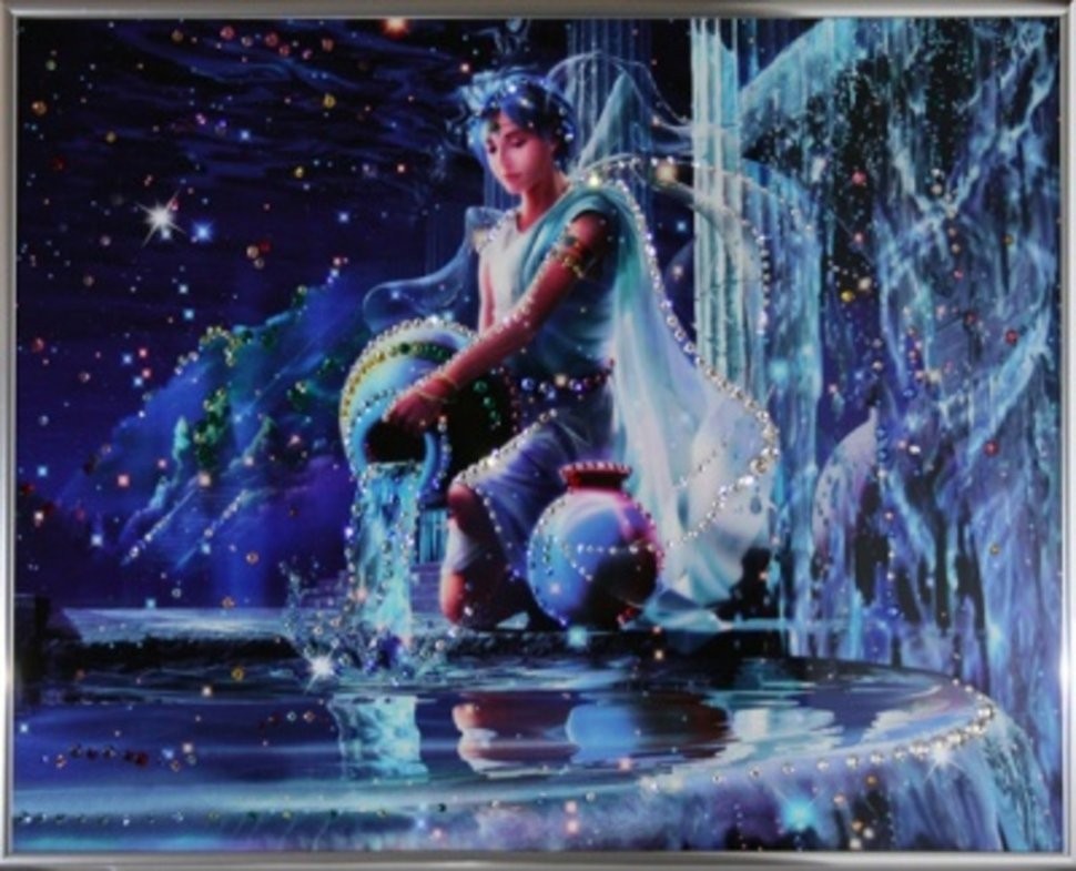 Картина Водолей Кагая с кристаллами Swarovski (1141)