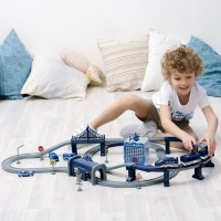 Железная дорога игрушка  &quot;Полицейский участок, 92 предмета&quot;, на батарейках со звуком (G201-002)