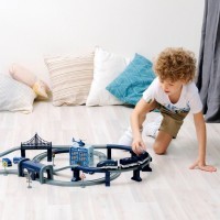 Железная дорога игрушка  &quot;Полицейский участок, 92 предмета&quot;, на батарейках со звуком (G201-002)