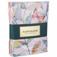 Кпб 1,5 сп &quot;гармоника&quot;,хлопок 100%,цветы+оранж,под 150х215 -1шт., пр 180х220-1шт., нав 70х70х5-2шт SANTALINO (985-238)