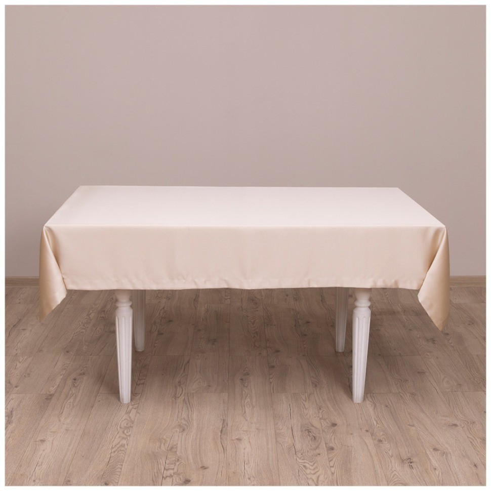 Скатерть сатин золото 140х140см евроуголок 100% полиэстер Lefard (850-908-1)