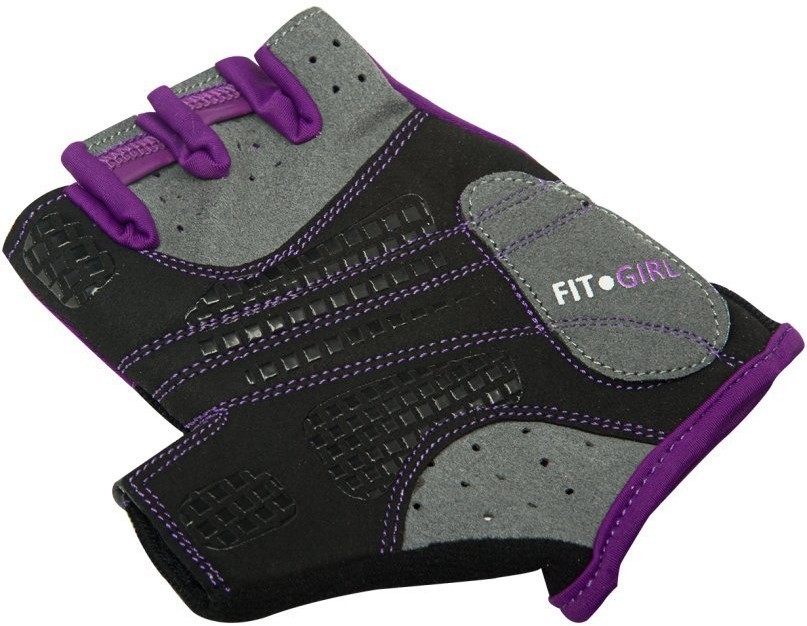 Перчатки для фитнеса SU-113, черный/фиолетовый/серый (165021)