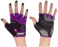 Перчатки для фитнеса SU-113, черный/фиолетовый/серый (165021)