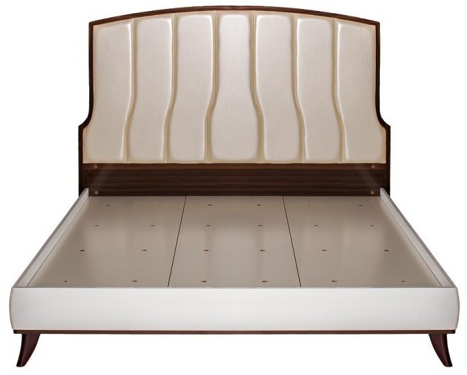 Кровать экокожа бежевая 183*203*148см (TT-00000711)