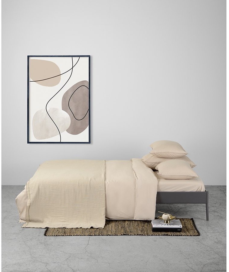 Простыня бежевого цвета из органического стираного хлопка из коллекции essential, 240х270 см (69390)