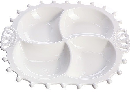 Менажница "Корона" 4 секции из фарфора LORAINE (60014)