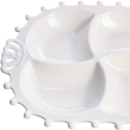 Менажница "Корона" 4 секции из фарфора LORAINE (60014)