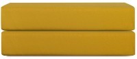 Простыня на резинке из премиального сатина горчичного цвета из коллекции essential, 200х200х30 см (78486)
