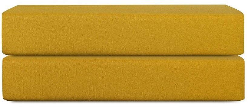 Простыня на резинке из премиального сатина горчичного цвета из коллекции essential, 200х200х30 см (78486)