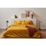 Простыня на резинке из премиального сатина горчичного цвета из коллекции essential, 200х200х30 см (78486)